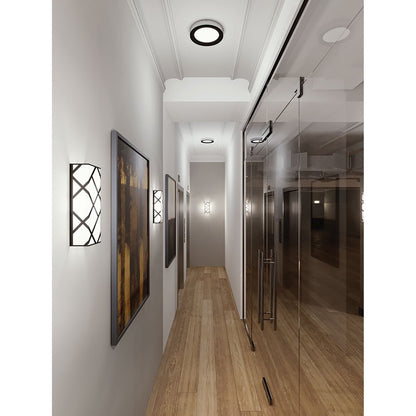 AFX Lighting HVNS0513LAJUDBK Haven 13 Inch Tall LED Wall Sconce In Black With White Acrylic Diffuser