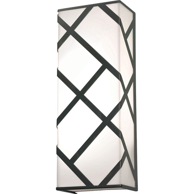 AFX Lighting HVNS0513LAJUDBK Haven 13 Inch Tall LED Wall Sconce In Black With White Acrylic Diffuser