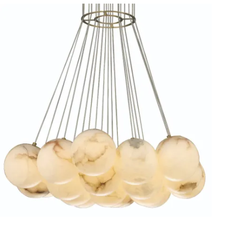 Eurofase Lighting 46914-019 Kepler 29" Wide LED Multi Light Pendant with Alabaster Shades, Color Temperature 3000K, Wattage 95W, Gold Finish
