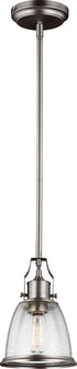 Generation Lighting Hobson 1 Light 7.5 inch Satin Nickel Pendant Ceiling Light with Clear Seeded Glass