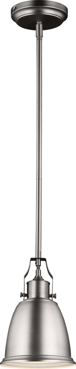 Generation Lighting Hobson small satin nickel pendant ceiling light