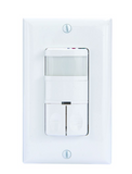 Intermatic IOS-DDR-WH Commercial Grade Dual Load In-Wall PIR Occupancy/Vacancy Sensor, No Neutral Required, White Finish