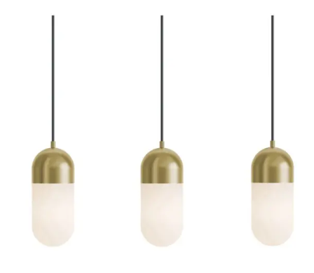 AFX Lighting IRVP05LAJUDLBLNR3 Irvine 3-Light LED Linear Pendant, Wattage 45W, Multi-Color Temperature, Voltage 120V, Light Antique Brass