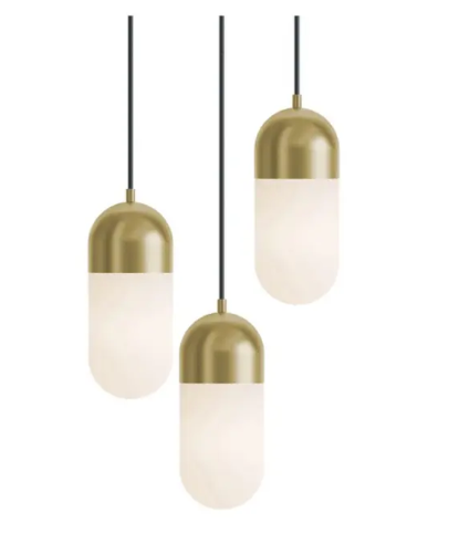 AFX Lighting IRVP05LAJUDLBRND3 Irvine 3-Light LED Round Pendant, Wattage 45W, Multi-Color Temperature, Voltage 120V, Light Antique Brass