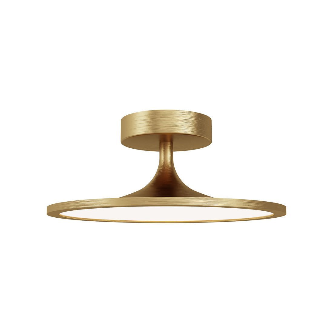 Alora Mood SF418012BG-UNV Issa 12" LED Semi-Flush Mount, 20W, 3000K, 1600lm, Dimmable, Brushed Gold, Frosted Acrylic Diffuser, 120V, Universal Voltage