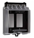 Enerlites IUC2V-D Clear 2-Gang Duplex Toggle & GFCI Outdoor Decorator/GFCI Receptacles Weatherproof Cover