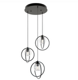 AFX Lighting JAMP12MBBKRND3 Jamie 3-Light LED Round Pendant Light - 120V - Black Finish