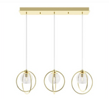 AFX Lighting JAMP12MBSBLNR3 Jamie 3-Light LED Linear Pendant Light - 120V - Satin Brass Finish