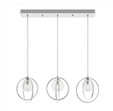 AFX Lighting JAMP12MBSNLNR3 Jamie 3-Light LED Linear Pendant Light - 120V - Satin Nickel Finish