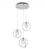 AFX Lighting JAMP12MBSNRND3 Jamie 3-Light LED Round Pendant Light - 120V - Satin Nickel Finish