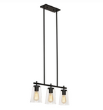 AFX Lighting JNNP0523MBBK Joanna 3-light LED Linear Pendant Light - 120v - Textured Black Finish