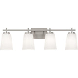 AFX Lighting JNNV3309MBSN LED Joanna 4 Light 32" Wide Vanity Light W/ Clear Glass Shades & Satin Nickel Finish