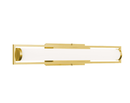 AFX Lighting JRDV2404LAJUDLB Jordon 24 Inch LED Vanity Wall Light, Watt 30W, Selectable 5CCT Light Antique Brass Finish