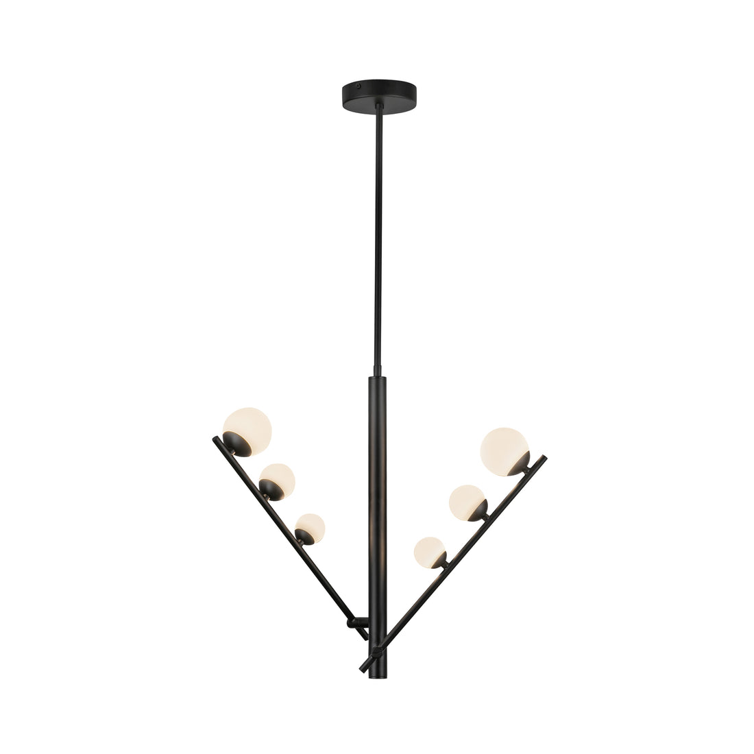 Kuzco Lighting PD55520-BK/OP-UNV Cypress 2 Head Pendant Ceiling Light - CCT: 3000K - Finish: Black/Opal Glass