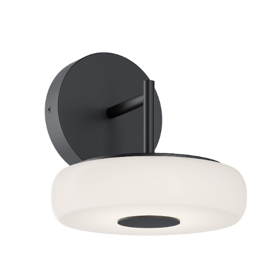 AFX Lighting JUNS0808LAJUDBK June 8 Inch LED Wall Sconce Light, 120-277V, Watt 10W, Selectable 5CCT Black Finish