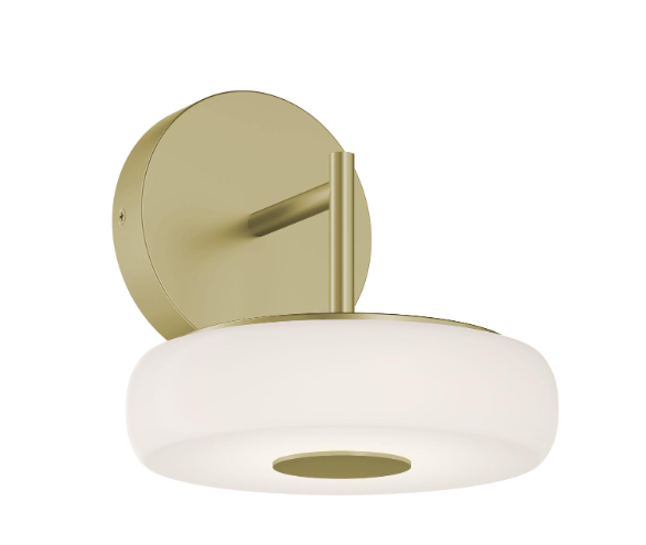 AFX Lighting JUNS0808LAJUDLB June 8 Inch LED Wall Sconce Light, 120-277V, Watt 10W, Selectable 5CCT Light Antique Brass Finish