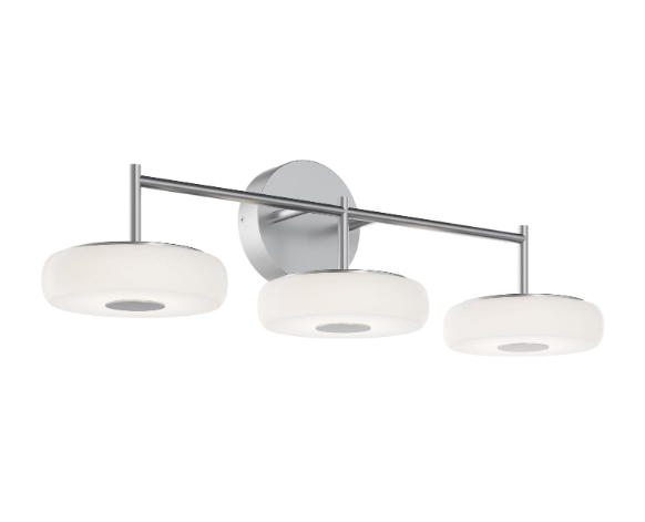 AFX Lighting JUNV3008LAJUDSN June 3 Light 8 Inch LED Wall Sconce Light, 120-277V, Watt 30W, Selectable 5CCT SAtin Nickel Finish
