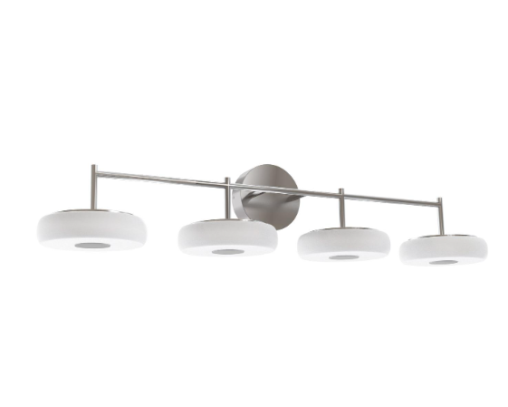 AFX Lighting JUNV4108LAJUDSN June 4 Light 8 Inch LED Wall Sconce Light, 120-277V, Watt 40W, Selectable 5CCT Satin Nickel Finish