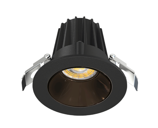 Lotus LED Lights JXL-COB02-R09W-5CCT-BK-2RR-SM-BC 2" Round Economy Regressed LED Downlight - 9W - Black Trim / Black Chrome Reflector - CCT Selectable - 120V