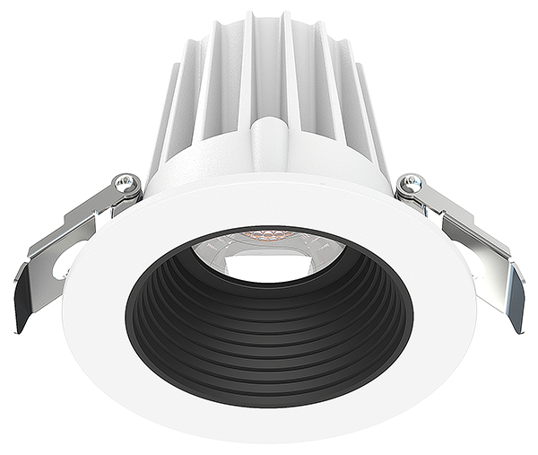 Lotus LED Lights JXL-COB02-R09W-5CCT-WH-2RR-BF-BK 2″ Round White Trim Recessed Economy Light, 5CCT, Wattage 9W, 120V W/ Baffle Black Reflector