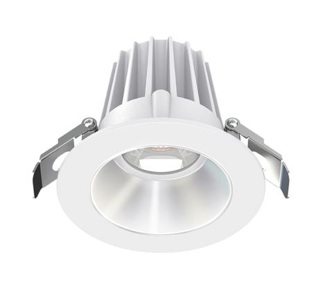 Lotus LED Lights JXL-COB02-R09W-5CCT-WH-2RR-SM-AZ 2" Round Economy Regressed LED Downlight - 9W - White Trim / Silver Reflector - CCT Selectable - 120V