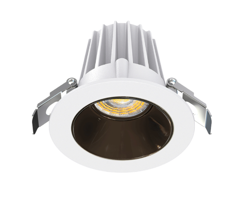 Lotus LED Lights JXL-COB02-R09W-5CCT-WH-2RR-SM-BC 2" Round Economy Regressed LED Downlight - 9W - White Trim / Black Chrome Reflector - CCT Selectable - 120V