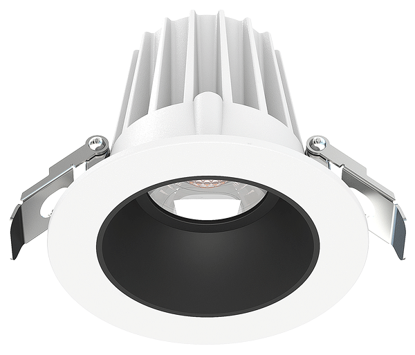 Lotus LED Lights JXL-COB02-R09W-5CCT-WH-2RR-SM-BK 2″ Round Smooth White Trim Recessed Economy Light, 5CCT, Wattage 9W, 120V W/ Black Reflector