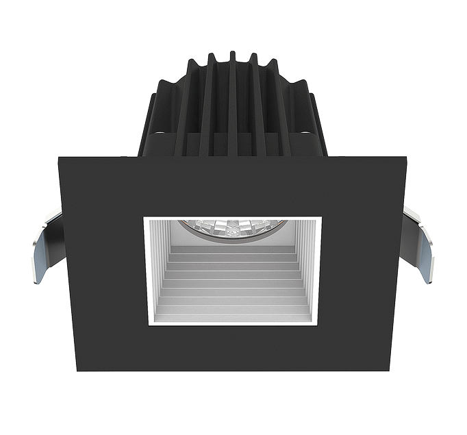 Lotus LED Lights JXL-COB02-S08W-CCT-BK-2RR-BF-WH 2" Square Recessed Black Trim Led 8w 3cct 3-4-5k Baffle White Reflector 36° Cri 90+