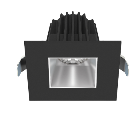 Lotus LED Lights JXL-COB02-S09W-5CCT-BK-2SR-SM-AZ 2" Square Economy Regressed LED Downlight - 9W - Black Trim / Silver Reflector - CCT Selectable - 120V