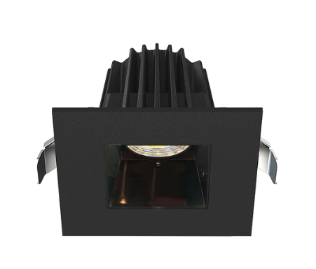 Lotus LED Lights JXL-COB02-S09W-5CCT-BK-2SR-SM-BC 2 Inch Square Recessed Black Trim LED 9W CCT Selectable 2700K/3000K/3500K/4000K/5000K Black Chrome Reflector 36 Degree Air Tight 90 CRI