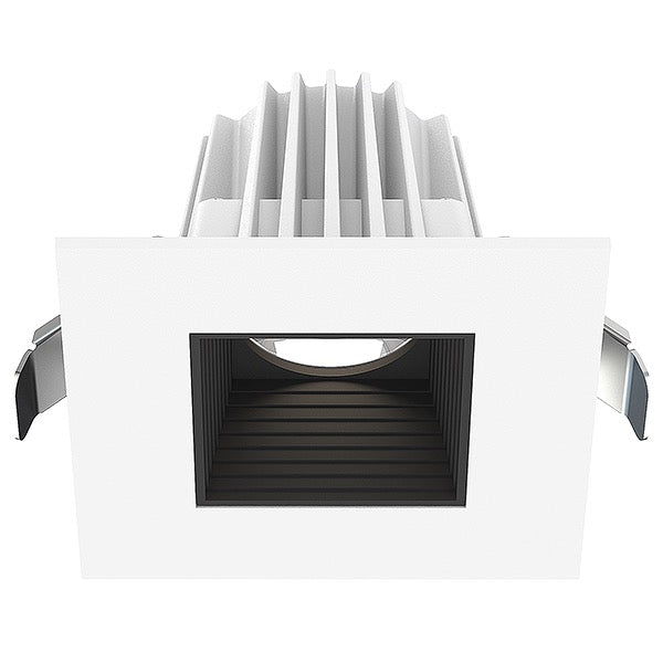Lotus LED Lights JXL-COB02-S09W-5CCT-WH-2SR-BF-BK 2″ Square White Trim Recessed Economy LED Light, MCTP 27K / 3K / 35K / 4K / 5K, Wattage 9W, 120V W/ Baffled Black Reflector
