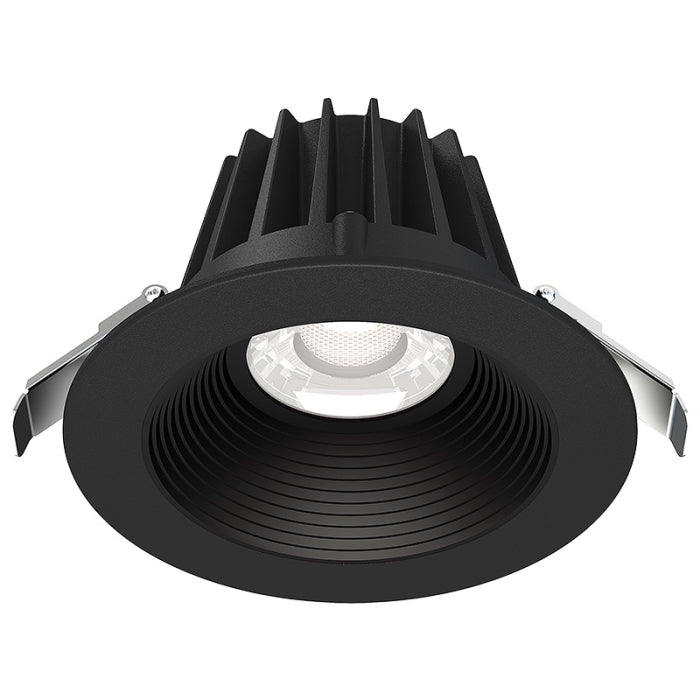 Lotus LED Lights JXL-COB04-R15W-5CCT-BK-4RR-BF-BK 4" Round Economy Recessed LED Downlight W/ Power 15W, 5CCT, 120V, Black Trim/ Black Baffle Reflector