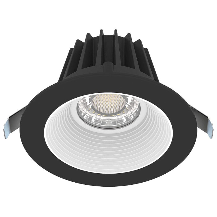 Lotus LED Lights JXL-COB04-R15W-5CCT-BK-4RR-BF-WH 4" Round Economy Recessed LED Downlight W/ Power 15W, 5CCT, 120V, Black Trim/ White Baffle Reflector