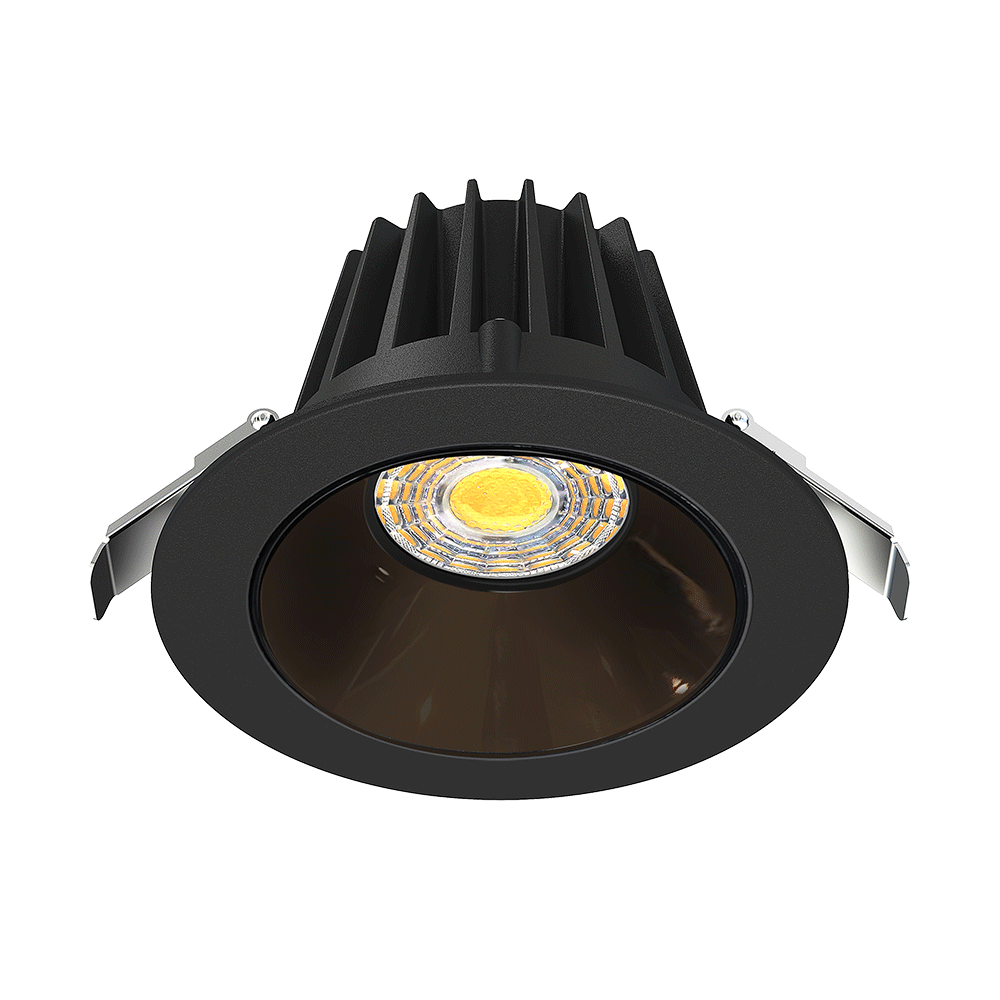 Lotus LED Lights JXL-COB04-R15W-5CCT-BK-4RR-SM-BC 4" Round Recessed LED Downlight - 15W 5CCT (2700K-5000K), TRIAC Dimmable, Black Trim/ Black Chrome Reflector, Airtight, ETL-Certified for Insulated/Damp Ceilings