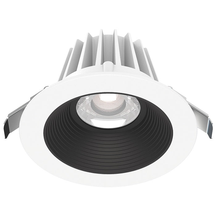 Lotus LED Lights JXL-COB04-R15W-5CCT-WH-4RR-BF-BK 4" Round Economy Recessed LED Downlight W/ Power 15W, 5CCT, 120V, White Trim/ Black Baffle Reflector
