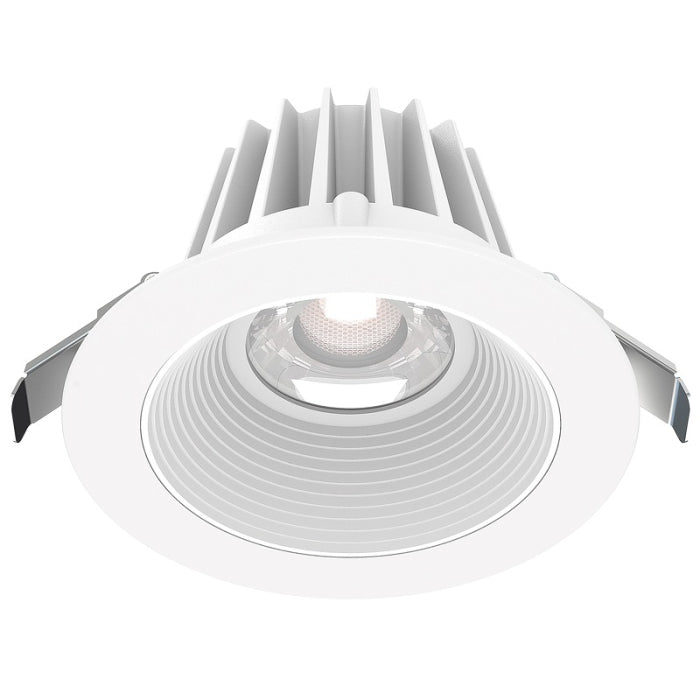 Lotus LED Lights JXL-COB04-R15W-5CCT-WH-4RR-BF-WH 4" Round Economy Recessed LED Downlight W/ Power 15W, 5CCT, 120V, White Trim/ White Baffle Reflector