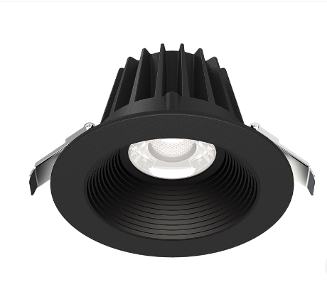 Lotus LED Lights JXL-COB04-R15W-CCT-BK-4RR-BF-BK 15 Watt 4" Round Economy Regressed Led Downlight - Black Trim / Black Baffle Reflector - 3k / 4k / 5k - 1,360 Lumens - 120v