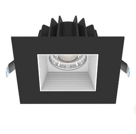 Lotus LED Lights JXL-COB04-S15W-5CCT-BK-4SR-BF-WH 4" Square Economy Regressed Led Downlight - 15w - Black Trim / White Baffle Reflector - 27k / 3k / 35k / 4k / 5k - 120v