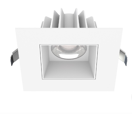 Lotus LED Lights JXL-COB04-S15W-5CCT-WH-4SR-SM-WH 4" Square Economy Regressed Led Downlight - 15w - White Trim / White Smooth Reflector - 27k / 3k / 35k / 4k / 5k - 120v
