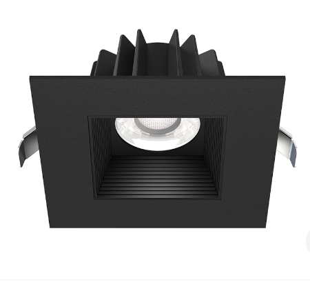 Lotus LED Lights JXL-COB04-S15W-CCT-BK-4SR-BF-BK 15 Watt 4" Square Economy Regressed Led Downlight - Black Trim / Black Baffle Reflector - 3k / 4k / 5k - 1,305 Lumens - 120v