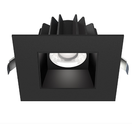Lotus LED Lights JXL-COB04-S15W-CCT-BK-4SR-SM-BK 15 Watt 4" Square Economy Regressed Led Downlight - Black Trim / Black Smooth Reflector - 3k / 4k / 5k - 1,305 Lumens - 120v