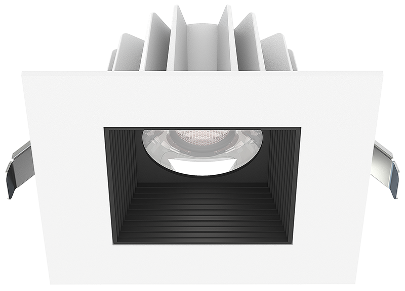 Lotus LED Lights JXL-COB04-S15W-CCT-WH-4SR-BF-BK 4" Square Recessed White Trim LED 15W 3CCT 3-4-5K Baffle Black Reflector 36° Type IC Air Tight CRI 90+