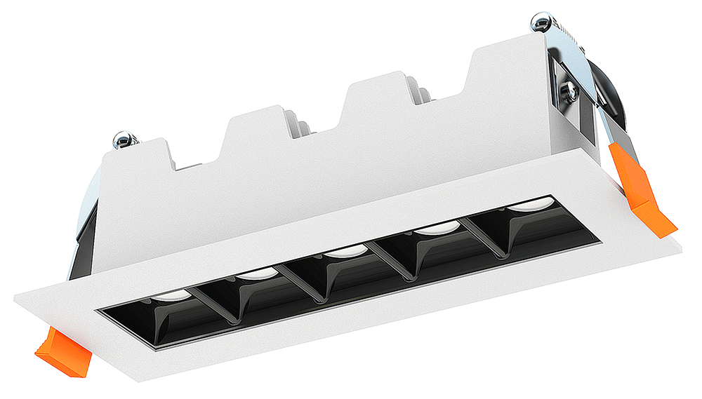 Lotus LED Lights JXL-TXH05-T11W-5CCT-WH-45° 5 LED Linear Recessed Light – 11W, 5CCT (2700K-5000K), 45° Beam, Triac Dimming (20-100%), 520-660 Lumens, Air Tight, White