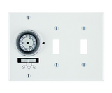 Intermatic KM2ST-3G 24-Hour Heavy-Duty Mechanical In-Wall Timer, Timer and Toggle Switch, 120 VAC, 20A, SPST, 3 Gang, White