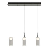 AFX Lighting KRNP04L30D1BKLNR3 36-in 18W Kiran Pendant Linear Light, 3-Light, 120V, CCT 3000K, Black Finish