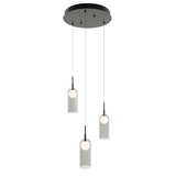 AFX Lighting KRNP04L30D1BKRND3 18-in 18W Kiran Pendant Round Light, 3-Light, 120V, CCT 3000K, Black Finish