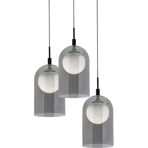 AFX Lighting KRNP08L30D1BKRND3 Kiran LED 24 inch Black Multi-light Pendant Ceiling Light