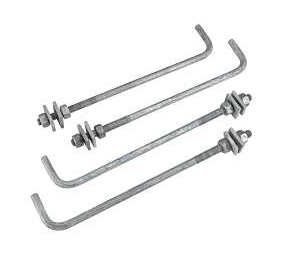 Keystone KT-ABOLT-4SQ-K1 3/4in x 20in Anchor Bolts and Custom Anchor Bolt Template. Set of 4. (For poles 25 ft and under)