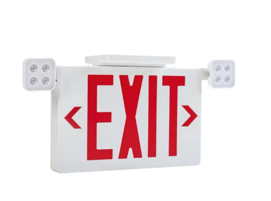 Keystone KT-EC-TP2-WH3RGW-SU LED Exit Emergency Combo - Single or Double Face - Red or Green Letters - 120-277V - Battery Backup - White