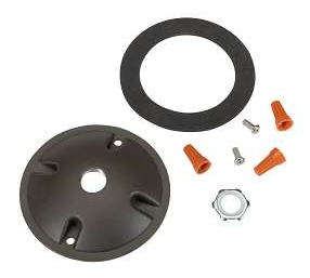 Keystone KT-FLED-RC-4 Round Cover Plate for mounting Flood Lights on 4" Round boxes. Includes Mounting Hardware. Standard Bronze Color